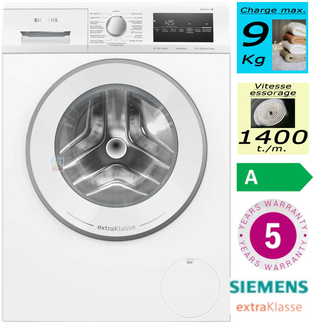 SIEMENS WM14N29EFG IQ300 lave-linge