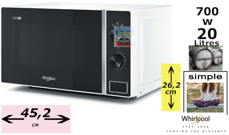 WHIRLPOOL MWP101W four a micro-ondes - 45cm