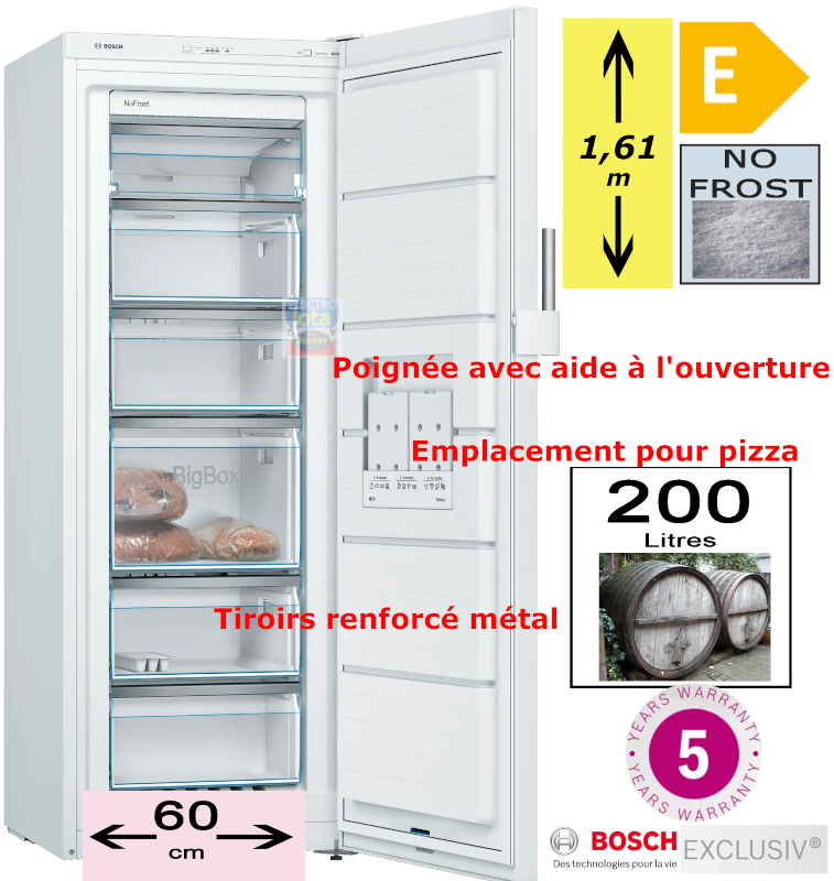 BOSCH GSN29EWEV SERIE 4 congélateur pose-libre - 161cm