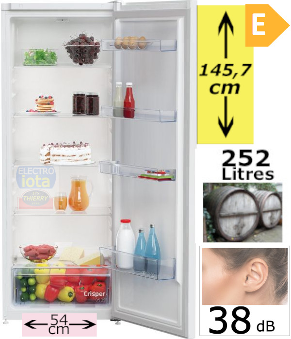 BEKO RSSE265K40WN réfrigérateur pose-libre sans congélateur - 145cm