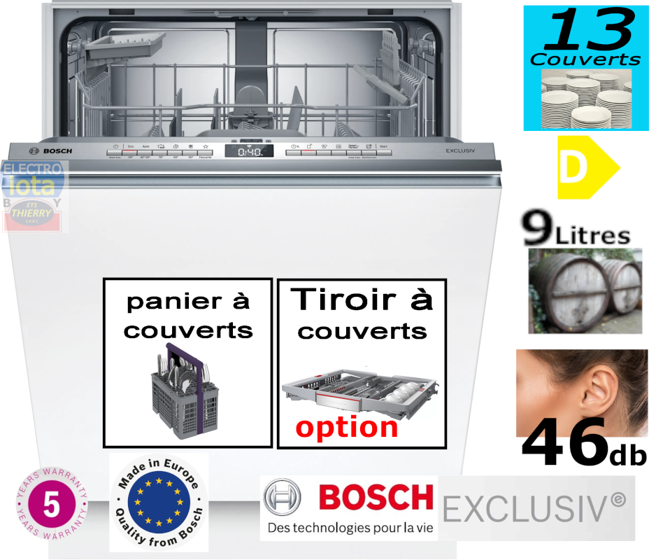 BOSCH SMV4HUX04E SERIE 4 lave-vaisselle entièrement intégrable