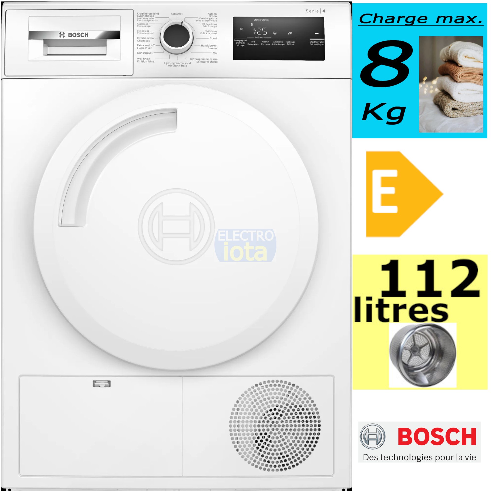 BOSCH WTH8300WFG SERIE 8 seche-linge
