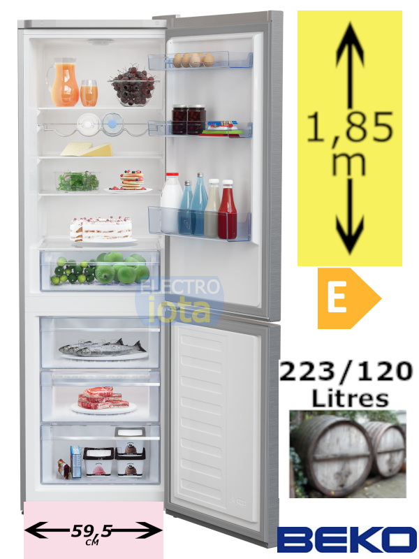 BEKO RCSA366K40XBN  combiné réfrigérateur-congélateur pose-libre - 185cm
