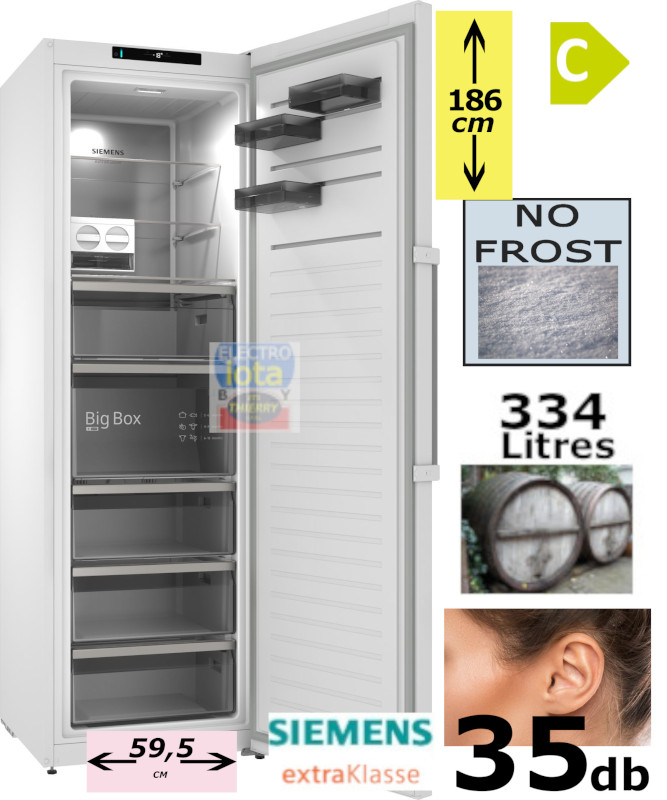 SIEMENS GS36NEWCM IQ300 congélateur pose-libre - 186cm