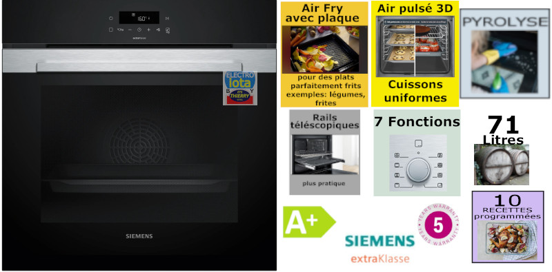 SIEMENS HB372G0S3 IQ300 four multifonction - 60cm