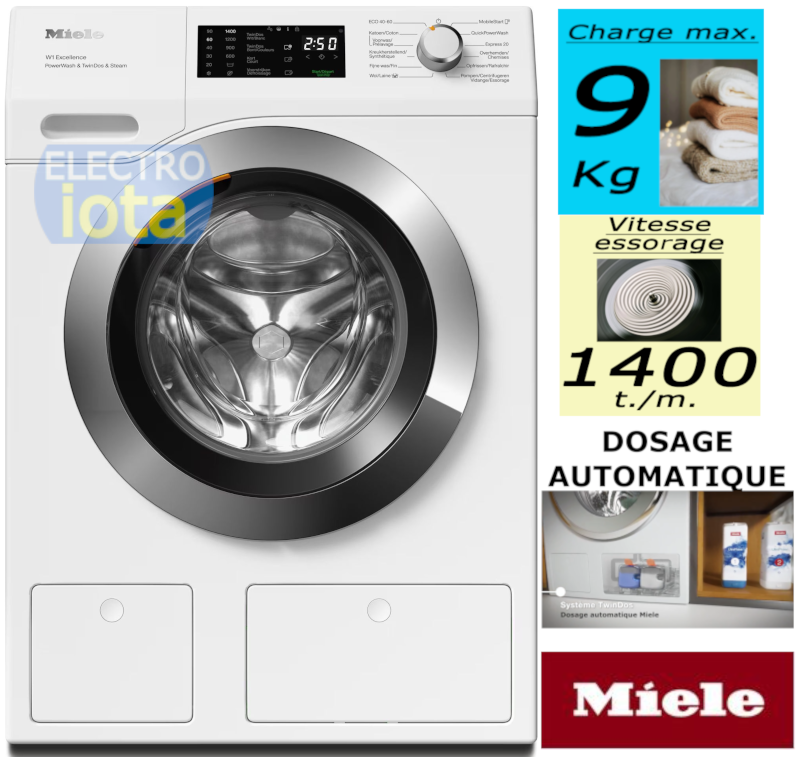 MIELE WEG895WPS CHROME EDITION lave-linge