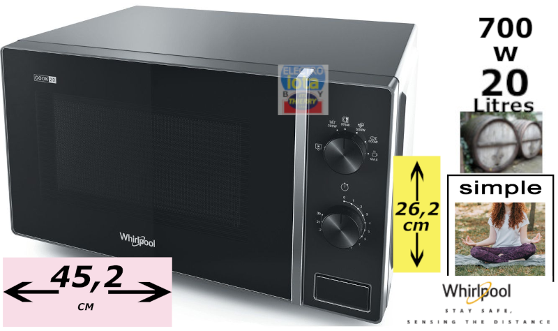 WHIRLPOOL MWP101SB four a micro-ondes - 45cm